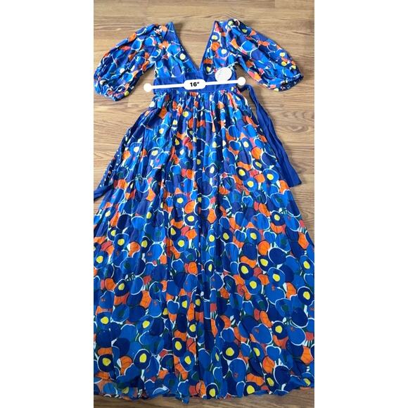 STAUD Affogato printed crepe de chine maxi dress size 4 / small - Picture 3 of 15